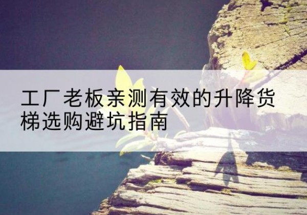 晋州升降货梯怎么选-工厂老板亲测有效的升降货梯选购避坑指南